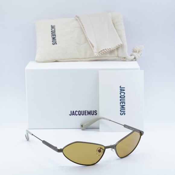 Jacquemus BAMBINO METAL JAC/68 C4 Cat Eye Sunglasses - Gunmetal/Amber - Picture 1 of 12
